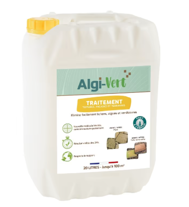 ALGI-VERT TRAITEMENT 20 L - Traitement toiture, façade, terrasse prêt à l'emploi AGZ000719235